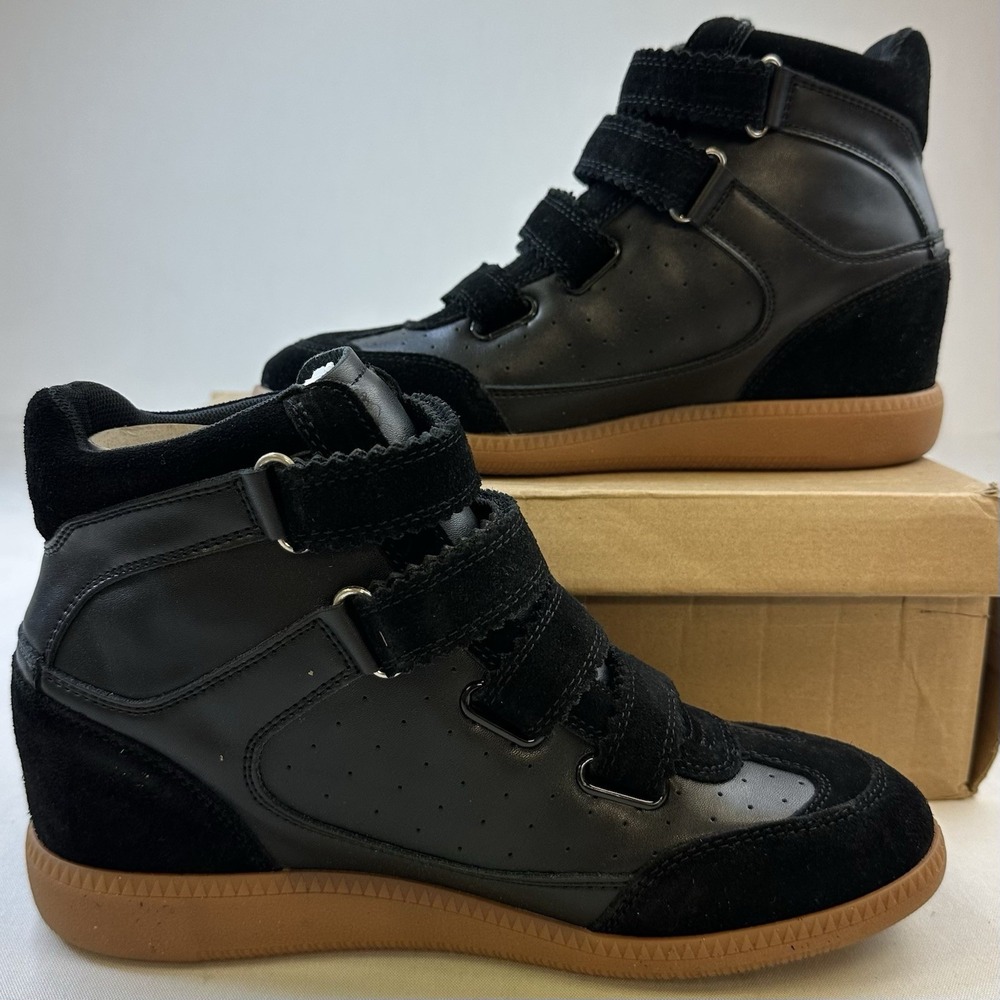 Steve Madden Women's Sz 8 Mustang Wedge Sneakers Black